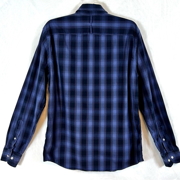 Men’s Banana Republic Luxe Poplin Slim Fit Plaid Shirt / size medium - Picture 7 of 8